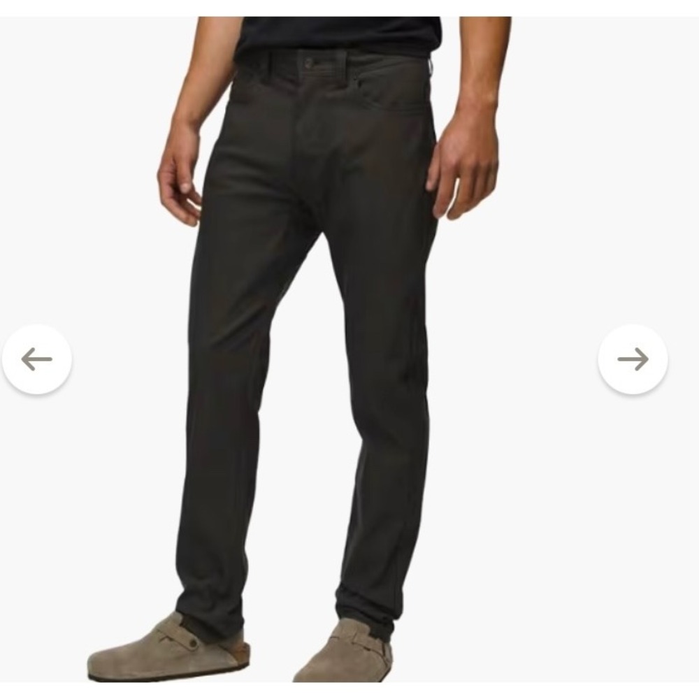 Prana Brion Slim Pant II Dark Iron Gray 40x34 Tapered ReZion Stretch Hiking NWT